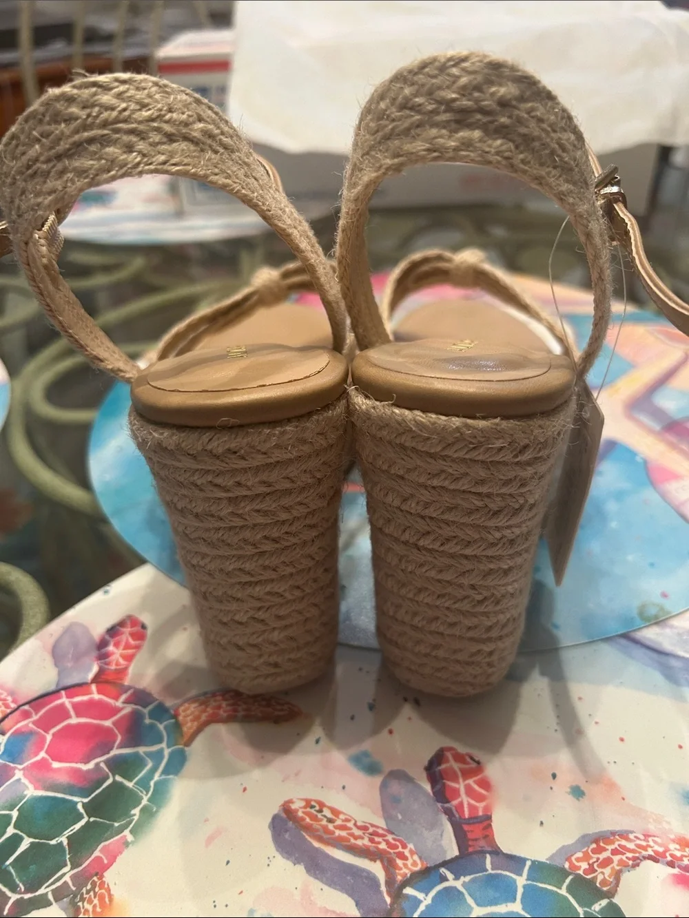 Altar'd State Beige Braided Espadrille Wedge Sandals